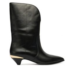 Botki LOVE MOSCHINO. Czarne botki Love Moschino, bez wzorów, bez obcasa, na słupku, bez zapięcia. Za 1,539.00 zł.