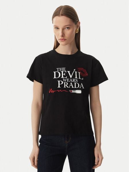 Rinascimento T-Shirt CFC0129300003 Czarny Regular Fit. Czarne t-shirty Rinascimento, m, bez wzorów, z bawełny, bez kołnierzyka, bez ramiączek. Za 160.99 zł.