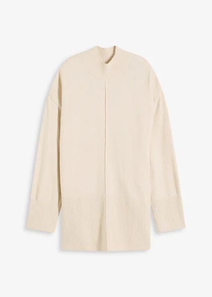 Sweter oversize. Szare swetry bonprix, bez wzorów, bez ramiączek. Za 112.99 zł.