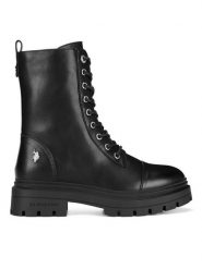 U.S. Polo Assn. Trzewiki ALICJA002W/DY1 Czarny. Czarne botki U.S. Polo Assn., bez wzorów, z materiału, bez obcasa, na płaskiej podeszwie, bez zapięcia. Za 299.99 zł.