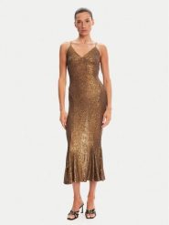 NORMA KAMALI Sukienka koktajlowa ST4243SQ162151 Brązowy Slim Fit. Brązowe sukienki Norma Kamali, xs, bez wzorów, z syntetyku, wizytowe, bez kołnierzyka, bez ramiączek. Za 979.99 zł.