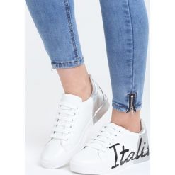 Biało-Srebrne Buty Sportowe Girls Go Bad. Białe obuwie sportowe Born2be, bez zapięcia. Za 29.99 zł.