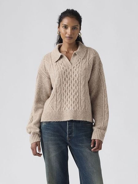 Levi's Sweter "Nova" w kolorze beżowym rozmiar: M. Brązowe swetry Levi's®, m, bez wzorów, bez ramiączek. Za 156.60 zł.