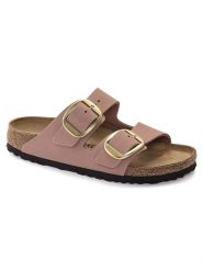Birkenstock Skórzane klapki "Arizona" w kolorze jasnoróżowym rozmiar: 37. Różowe klapki Birkenstock, bez wzorów, z otwartym noskiem, bez obcasa. Za 538.45 zł.