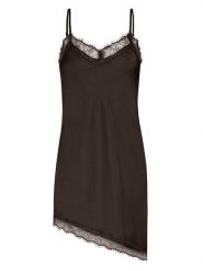 Sublevel Sukienka w kolorze ciemnobrązowym rozmiar: L/XL. Brązowe sukienki Sublevel, l, bez wzorów, z koronki, z asymetrycznym kołnierzem, bez ramiączek, midi, asymetryczne. Za 104.99 zł.