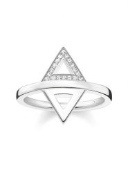 Thomas Sabo Srebrny pierścionek z cyrkoniami rozmiar: 52. Szare pierścionki Thomas Sabo, z cyrkonią, srebrne. Za 315.95 zł.
