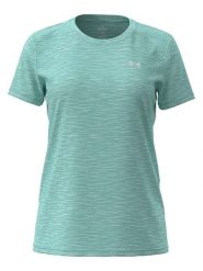 Under Armour Koszulka sportowa "Tech" w kolorze miętowym rozmiar: M. Zielone koszulki sportowe Under Armour, bez wzorów, z materiału, bez ramiączek, outdoorowe. Za 89.95 zł.