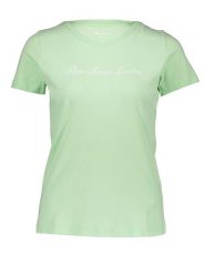 Pepe Jeans Koszulka w kolorze zielonym rozmiar: M. Zielone bluzki Pepe Jeans, m, bez wzorów, z jeansu, bez kołnierzyka, bez ramiączek. Za 66.00 zł.