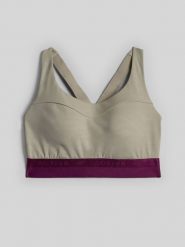 4F Biustonosz treningowy ze średnim wsparciem damski - beżowy M. Brązowe bielizna sportowa 4f, m, bez wzorów, z gumy. Za 149.99 zł.