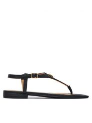 LAUREN RALPH LAUREN Sandały 802982881002 Czarny. Czarne sandały Lauren Ralph Lauren, bez wzorów, ze skóry, bez obcasa, na płaskiej podeszwie, bez zapięcia. Za 629.99 zł.