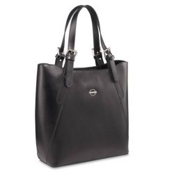 Shopperka skórzana BETLEWSKI BVP-110 CZARNY. Czarne shopper Betlewski, bez wzorów, ze skóry, bez dodatków. Za 417.99 zł.