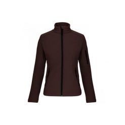 Kurtka damska Kariban Softshell. Brązowe kurtki sportowe KARIBAN, bez wzorów, z softshellu, bez kaptura. Za 202.50 zł.