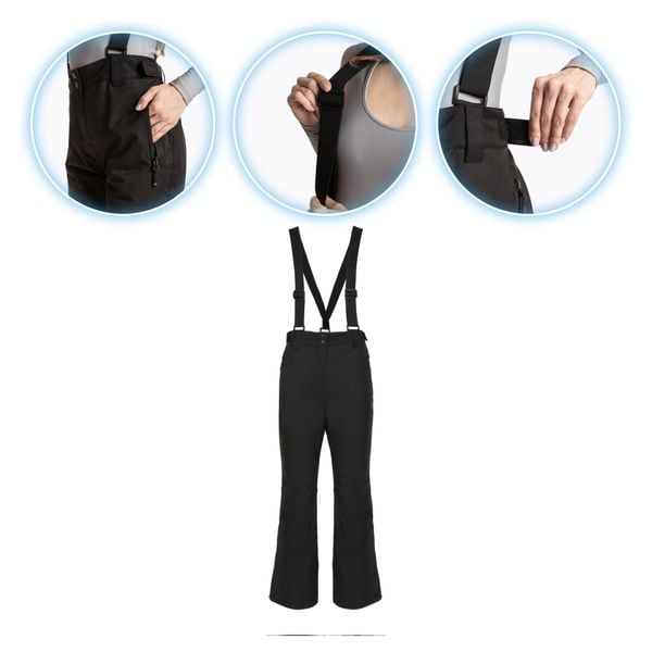 Spodnie narciarskie damskie KADVA Edge X Pants. Czarne spodnie narciarskie KADVA, bez wzorów, narciarskie. Za 129.99 zł.