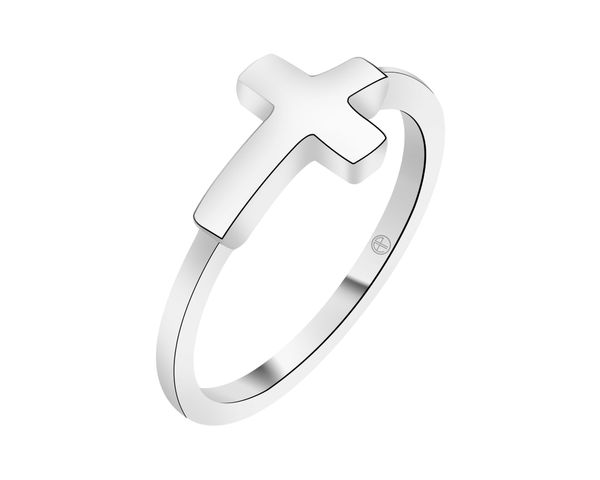 Pierścionek srebrny - krzyż. Szare pierścionki Apart, srebrne. Za 134.00 zł.