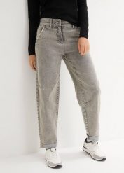 Jeansy boyfriend z efektem vintage. Niebieskie jeansy bonprix, bez wzorów. Za 139.99 zł.