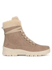 Remonte Trzewiki D0E76-20 Beżowy. Brązowe botki Remonte, bez wzorów, ze skóry, bez obcasa, na płaskiej podeszwie, bez zapięcia. Za 469.99 zł.