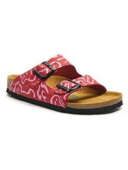 Comfortfusse Skórzane klapki w kolorze czerwonym rozmiar: 41. Czerwone klapki Comfortfüße, bez wzorów, z otwartym noskiem, bez obcasa. Za 260.99 zł.