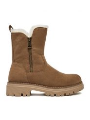 Clara Barson Botki CEO-WS6382-01 Brązowy. Brązowe botki Clara Barson, bez wzorów, z materiału, bez obcasa, na płaskiej podeszwie, bez zapięcia. Za 179.99 zł.