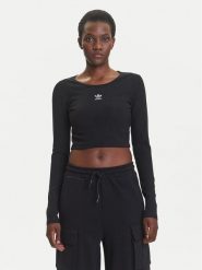 Adidas Bluzka Essentials Ribbed IW5725 Czarny Slim Fit. Czarne bluzki Adidas, m, bez wzorów, z bawełny, bez kołnierzyka, bez ramiączek. Za 149.99 zł.