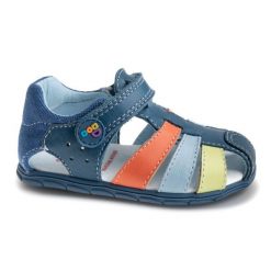 Sandały PABLOSKY 052210P Niebieski. Niebieskie sandały PABLOSKY, bez wzorów, ze skóry, sportowe, bez obcasa, bez zapięcia. Za 230.99 zł.
