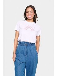 SAINT TROPEZ Koszulka w kolorze białym rozmiar: XL. Białe bluzki Saint Tropez, xl, bez wzorów, z bawełny, bez kołnierzyka, bez ramiączek. Za 56.99 zł.