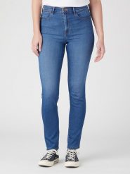 Wrangler Dżinsy "Euphoria" - Skinny fit - w kolorze niebieskim rozmiar: W29/L30. Niebieskie jeansy Wrangler, l, z aplikacjami, z podwyższonym stanem. Za 148.96 zł.