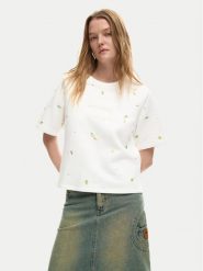 Desigual T-Shirt Oporto 26SWTK09 Écru Regular Fit. T-shirty Desigual, xs, bez wzorów, z bawełny, bez kołnierzyka, bez ramiączek. Za 429.99 zł.