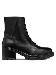 Geox Trzewiki D Damiana D46QCC 043NH C9999 Czarny. Czarne botki Geox, bez wzorów, ze skóry, bez obcasa, na słupku, bez zapięcia. Za 349.99 zł.
