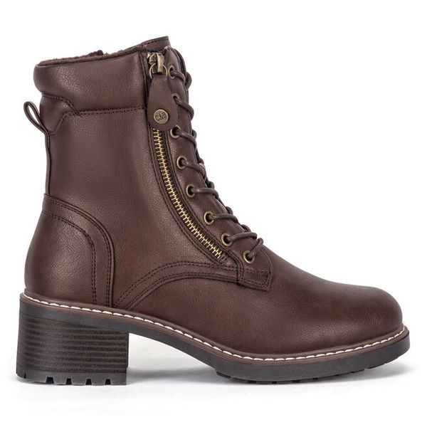 Trzewiki Clara Barson. Brązowe botki Clara Barson, bez wzorów, bez obcasa, na słupku, bez zapięcia. Za 159.99 zł.