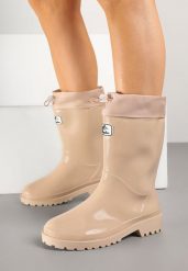 Beżowe Kalosze z Aplikacją i Ściągaczem Orriselle. Brązowe kalosze Renee, z aplikacjami, z jeansu. Za 59.99 zł.