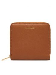 Calvin Klein Portfel LV04F1120G Brązowy. Brązowe portfele Calvin Klein, bez wzorów, ze skóry. Za 249.99 zł.