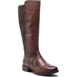 Oficerki JANA - 8-25601-21 Mocca 304. Brązowe kozaki JANA, z futra, bez obcasa, na obcasie, bez zapięcia. W wyprzedaży za 329.00 zł.