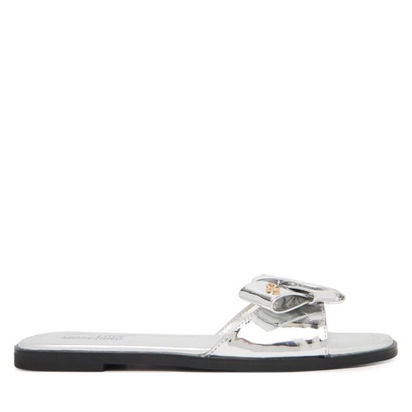 Klapki LOVE MOSCHINO. Szare klapki Love Moschino, bez wzorów, bez obcasa. Za 799.99 zł.