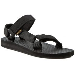 Sandały Teva. Czarne sandały Teva, bez wzorów, sportowe, bez obcasa, bez zapięcia. Za 299.99 zł.