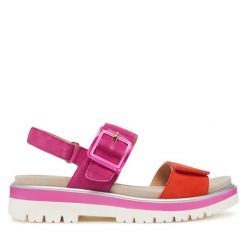 Sandały Ara. Czerwone sandały Ara, bez wzorów, bez obcasa, na płaskiej podeszwie, bez zapięcia. Za 339.99 zł.