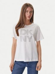 DKNY T-Shirt DJ6T1741 Biały Relaxed Fit. Białe t-shirty DKNY, l, bez wzorów, z bawełny, bez kołnierzyka, bez ramiączek. Za 219.99 zł.