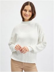Orsay Sweter w kolorze białym rozmiar: M. Białe swetry Orsay, m, bez wzorów, ze splotem, bez ramiączek. Za 70.08 zł.