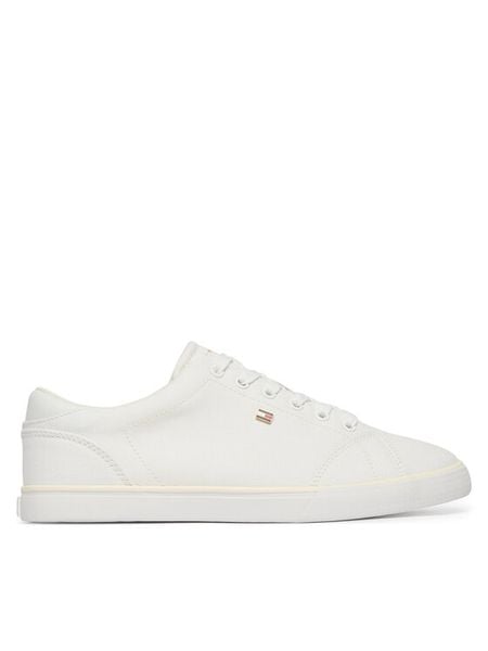 Tommy Hilfiger Tenisówki Th Low Profile Vulc Canvas FW0FW09102 Biały. Białe trampki TOMMY HILFIGER, bez wzorów, z materiału, bez zapięcia. Za 182.99 zł.