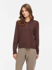 Vila Sweter "Ril" w kolorze brązowym rozmiar: XL. Brązowe swetry Vila, xl, bez wzorów, bez ramiączek. Za 119.95 zł.