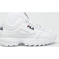 Fila - Buty Disruptor Evo Sockfit. Białe obuwie sportowe Fila, z materiału, bez zapięcia. W wyprzedaży za 439.90 zł.