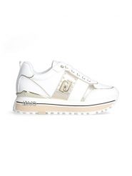 Liu Jo Skórzane sneakersy w kolorze złoto-białym rozmiar: 40. Białe trampki Liu Jo, bez wzorów, z materiału, bez zapięcia. Za 538.95 zł.