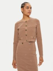 Pinko Kardigan Ciliegio 102881 A1LK Beżowy Regular Fit. Brązowe kardigany Pinko, m, bez wzorów, z syntetyku. Za 849.99 zł.