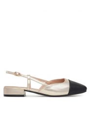 Clara Barson Baleriny WS24040-04 Złoty. Żółte baleriny Clara Barson, bez wzorów, ze skóry, bez obcasa. Za 119.99 zł.