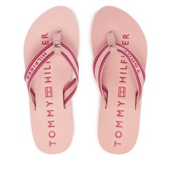 Japonki Tommy Hilfiger. Czerwone klapki TOMMY HILFIGER, bez wzorów, bez obcasa. Za 169.99 zł.