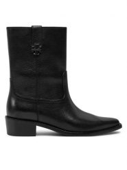 Tory Burch Kowbojki City Western 155810 Czarny. Czarne botki Tory Burch, bez wzorów, ze skóry, bez obcasa, na płaskiej podeszwie, bez zapięcia. Za 2,549.00 zł.