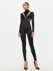 Elisabetta Franchi Kombinezon TU-T32-47E2 Czarny Slim Fit. Czarne sukienki Elisabetta Franchi, bez wzorów, z syntetyku, bez kołnierzyka, bez ramiączek. Za 829.99 zł.