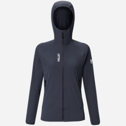 Kurtka softshell alpinistyczna damska MILLET Kamet Xcs Light Hoodie W. Niebieskie kurtki narciarskie Millet, m, bez wzorów, z elastanu, z kapturem, narciarskie. Za 519.00 zł.