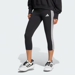 Legginsy Essentials 3-Stripes Leggings 3/4 Length. Czarne legginsy Adidas, xs, bez wzorów. Za 129.00 zł.