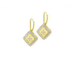 Kolczyki z żółtego złota z diamentami - 0,24 ct - próba 585. Żółte kolczyki Apart, z diamentem, złote. Za 4,390.00 zł.