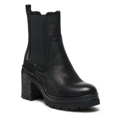 Botki Lasocki. Czarne botki Lasocki, bez wzorów, bez obcasa, na słupku, bez zapięcia. Za 188.99 zł.